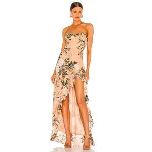 Amanda Uprichard Eden Gown in Junior Floral Asymmetrical High Low Ruffle Dress M